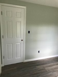 Freshly painted interior door