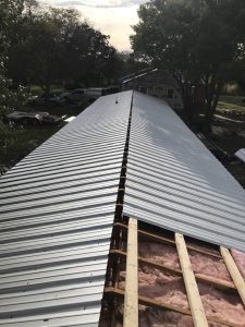 Replacing metal roof with framing and purlins