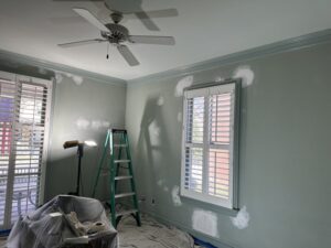 Paint project, before drywall repair and surface prep